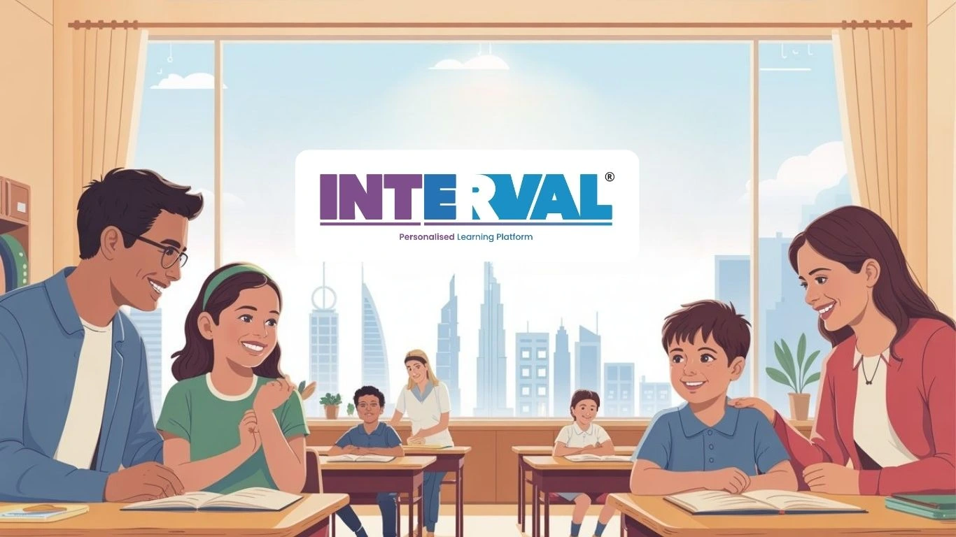 Parents and kids in classroom at top Indian school in Dubai with Interval Learning