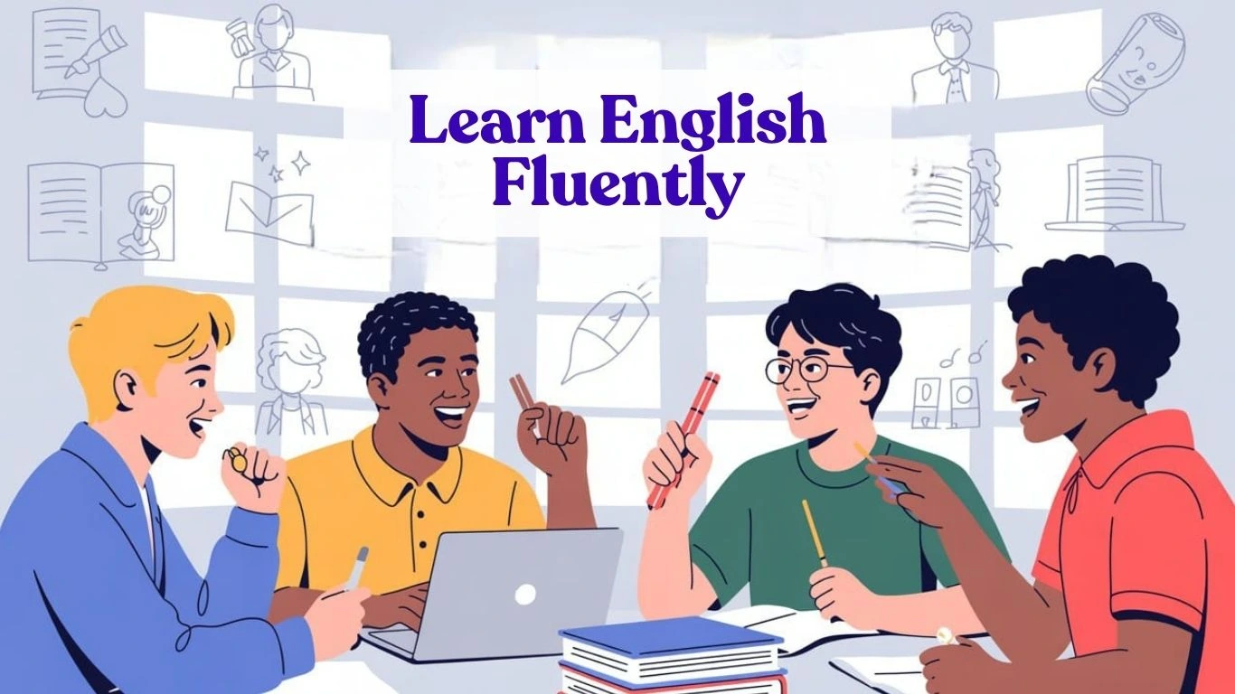 Students practicing together, highlighting the importance of spoken English for confidence, learning, and career success.