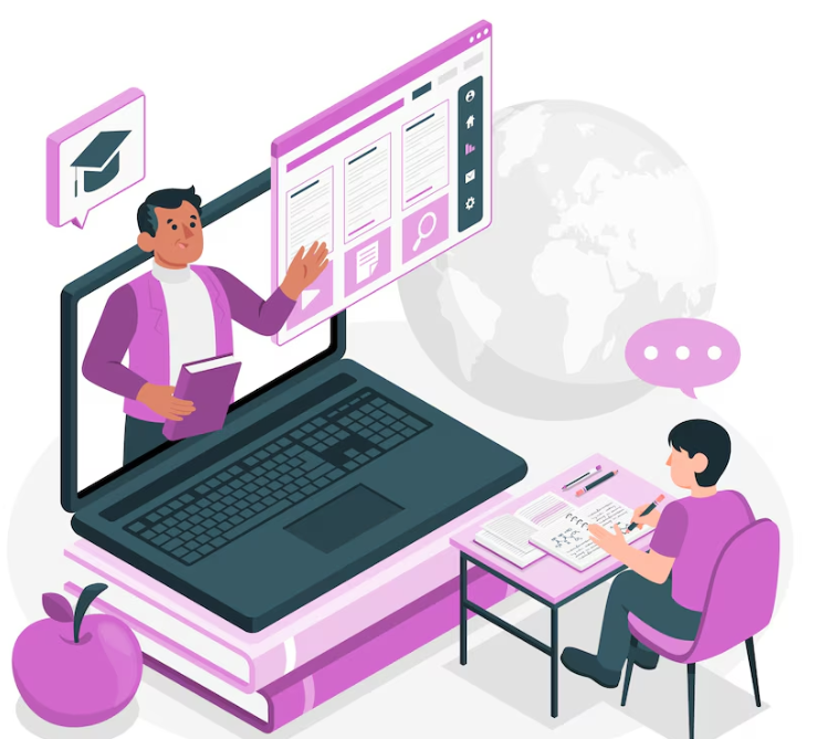 A illustration image that symbolizing online tuition